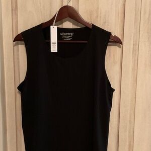 🖤 NWT Chico’s Black Sleeveless Tank – Size 3 (XL) – Elegant & Effortless $19